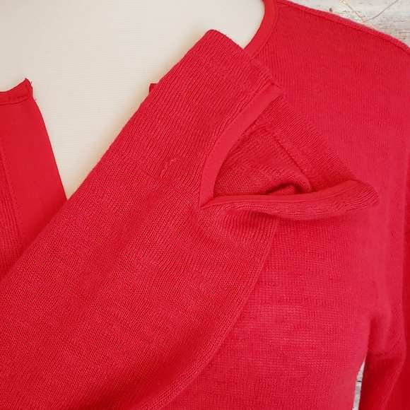 Sanctuary Sienna split neck Red woven top Small - Picture 5 of 8